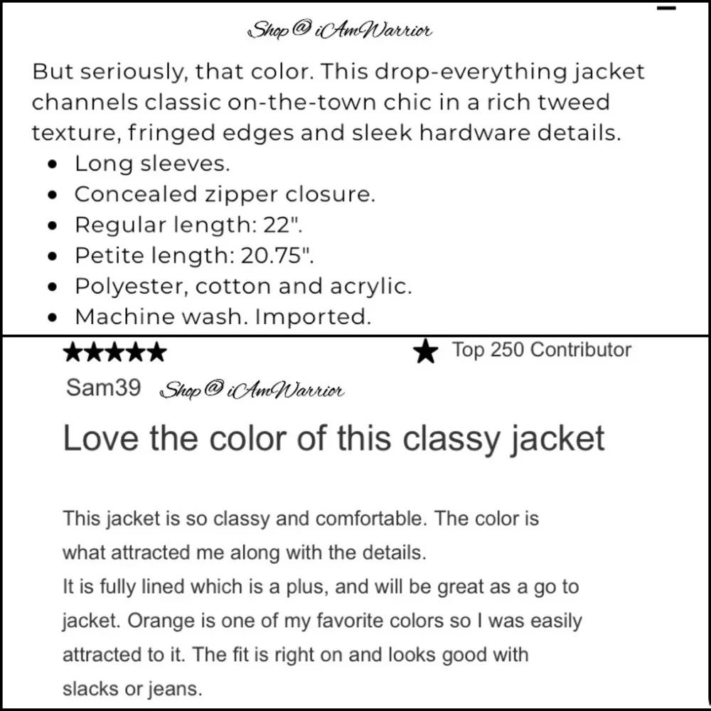 Chico’s orange tweed fringe moto jacket *shop@iamwarrior - Picture 3 of 9